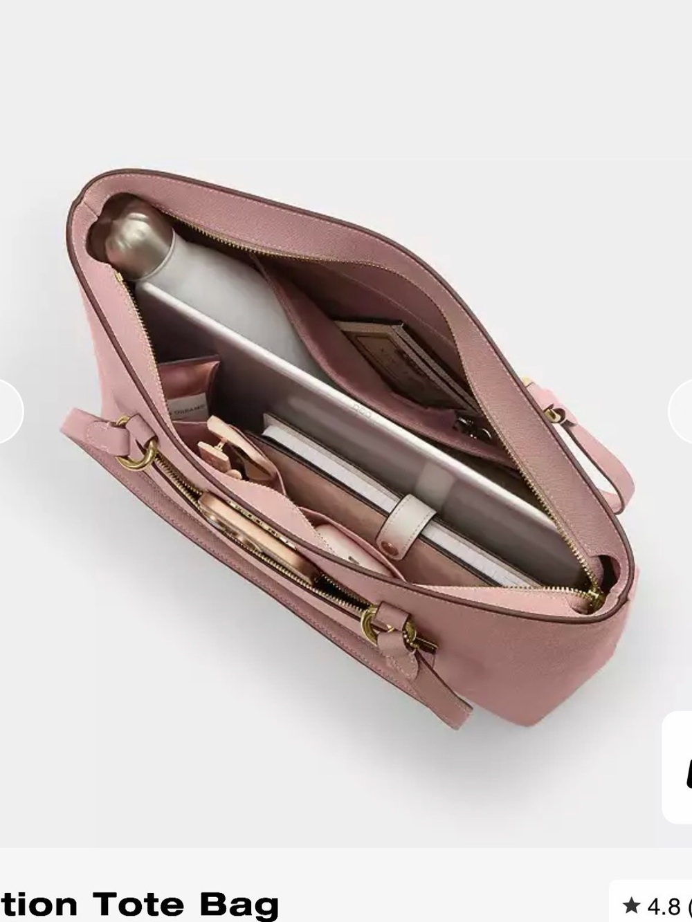 Coach Station Tote in Dusty Pink with Gold Hardware - Picture 4 of 9